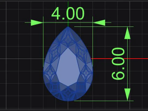 Pear shape diamond flower ring 3D Print Model