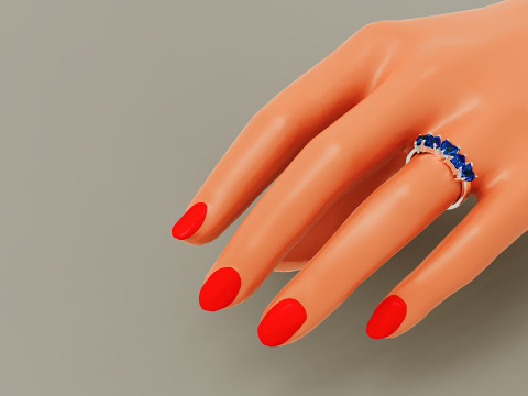 Heart shape five stone wedding ring 3Dプリントモデル