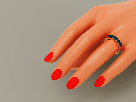 Heart shape five stone wedding ring 3Dプリントモデル