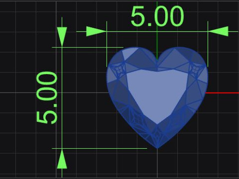 Heart shape five stone wedding ring 3Dプリントモデル