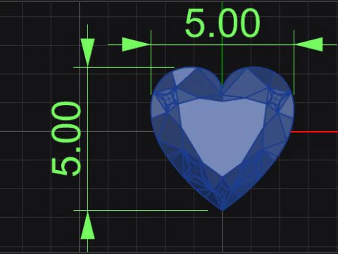 Heart shape five stone wedding ring 3D Print Model