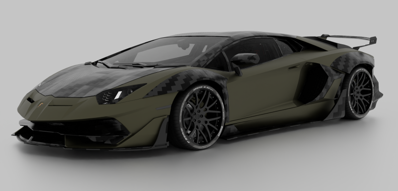 Modified Lambo aventador with detailed interior Model 3D .c4d .max .obj .3ds .fbx .stl .blend