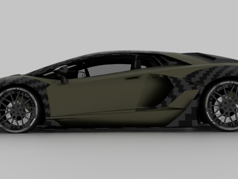 Modified Lambo aventador with detailed interior Model 3D