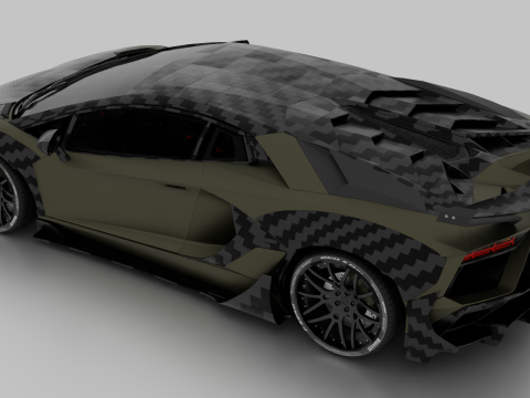 Modified Lambo aventador with detailed interior Model 3D