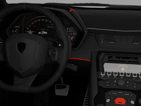 Modified Lambo aventador with detailed interior Model 3D