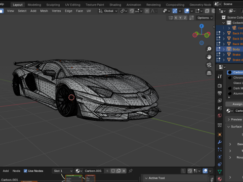 Modified Lambo aventador with detailed interior Model 3D
