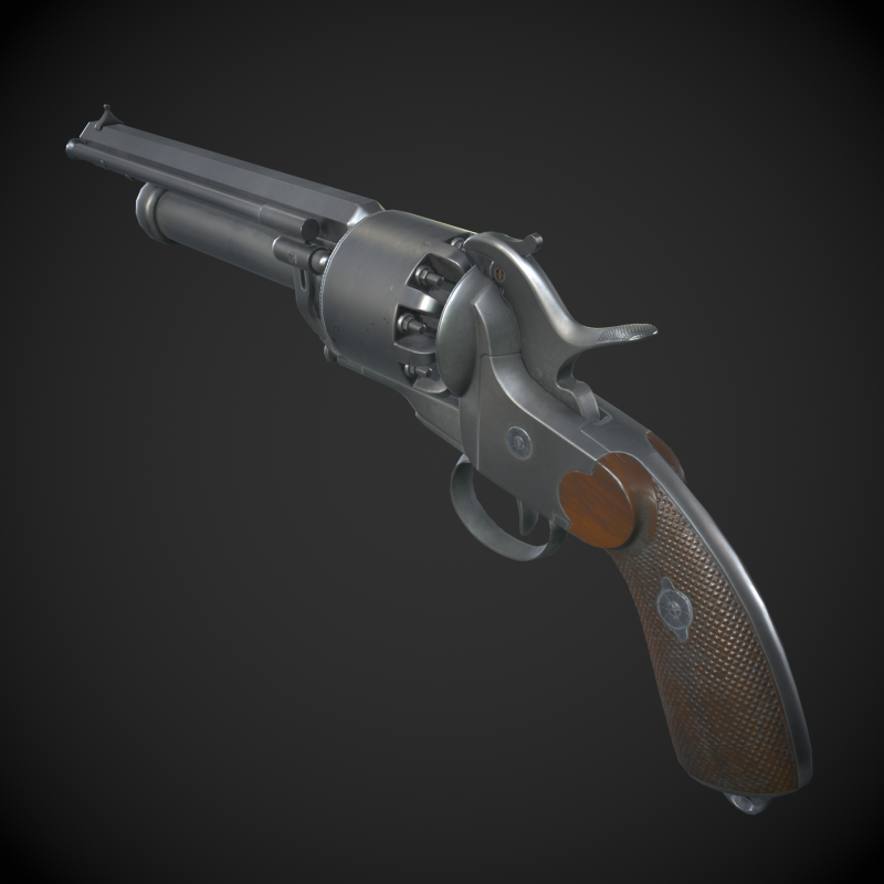 LeMat Revolver 3D Model .c4d .max .obj .3ds .fbx .stl .blend 