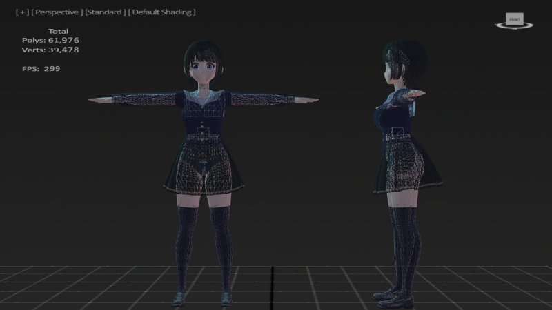 3DsMax Biped Model Mei Asano 3D 모델 .c4d .max .obj .3ds .fbx .stl .blend 