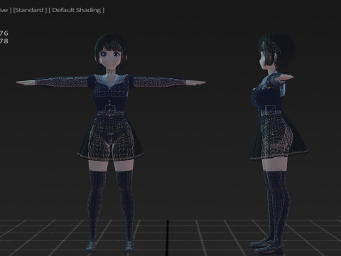 3DsMax Biped Model Mei Asano 3D Model