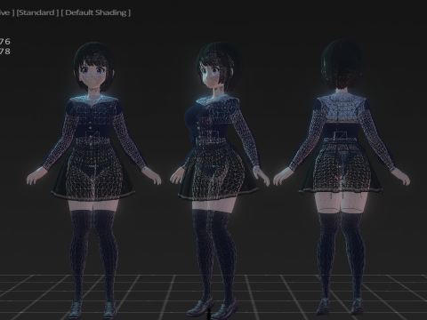 3DsMax Biped Model Mei Asano 3D 모델