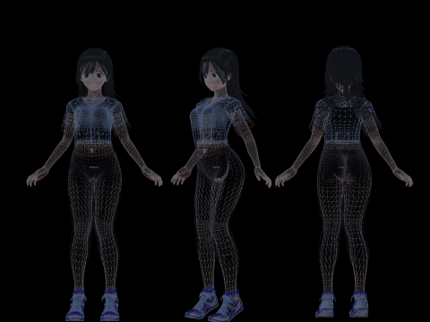 3DsMax Anime Character Model Miyu 3D Model