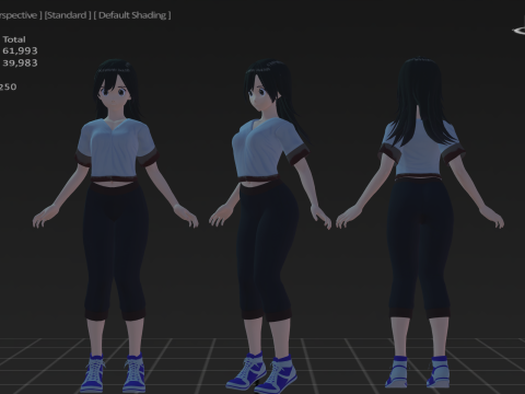 3DsMax Anime Character Model Miyu 3D Model