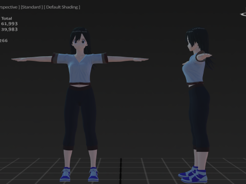 3DsMax Anime Character Model Miyu 3D Model