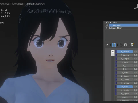 3DsMax Anime Character Model Miyu 3D Model