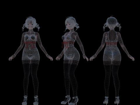 3DsMax Biped model PS3 gmae Cathrine cosplay Modèle 3D