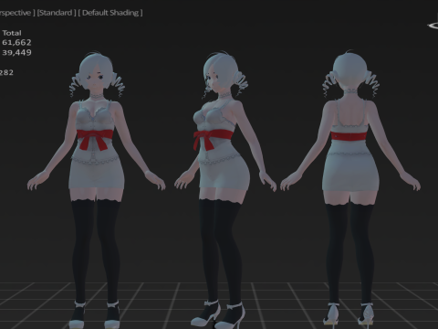 3DsMax Biped model PS3 gmae Cathrine cosplay Modèle 3D