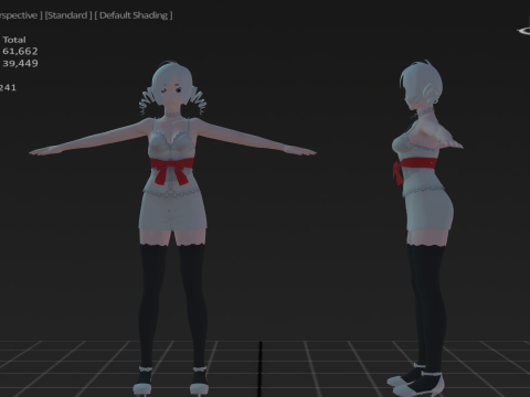 3DsMax Biped model PS3 gmae Cathrine cosplay Modèle 3D