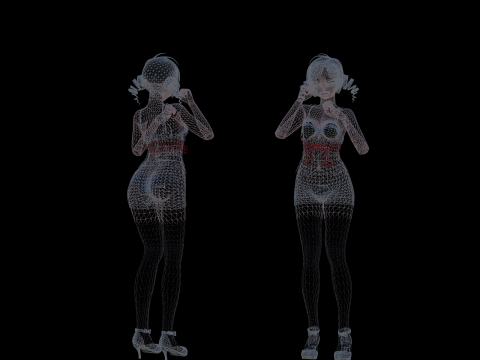 3DsMax Biped model PS3 gmae Cathrine cosplay Modèle 3D
