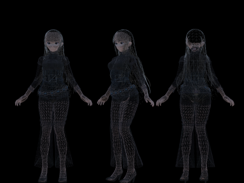 3DsMax Biped model PS3 gmae Kathrine cosplay 3D Модель