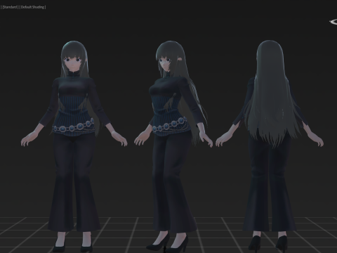 3DsMax Biped model PS3 gmae Kathrine cosplay 3D Модель