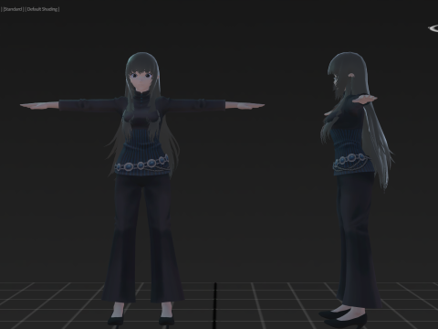 3DsMax Biped model PS3 gmae Kathrine cosplay 3D Модель