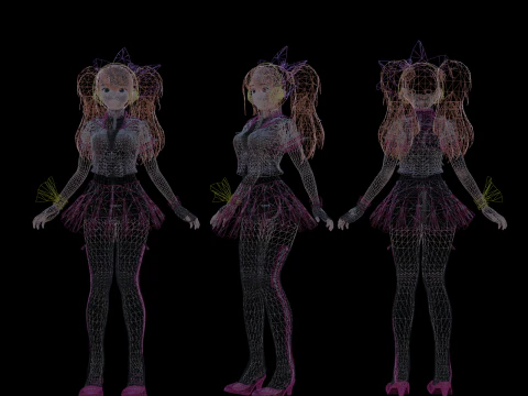 3DsMax Biped model Persona4 Rise Kujikawa Dancing cosplay 3D Model