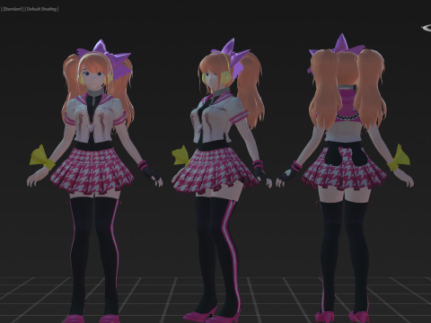 3DsMax Biped model Persona4 Rise Kujikawa Dancing cosplay Model 3D