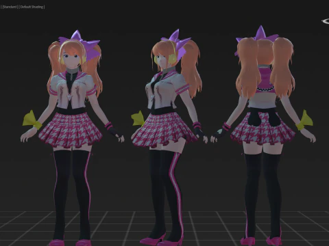 3DsMax Biped model Persona4 Rise Kujikawa Dancing cosplay 3D Model