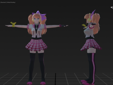 3DsMax Biped model Persona4 Rise Kujikawa Dancing cosplay Model 3D