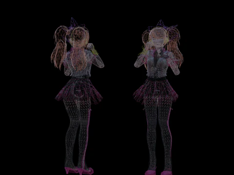 3DsMax Biped model Persona4 Rise Kujikawa Dancing cosplay 3D Model