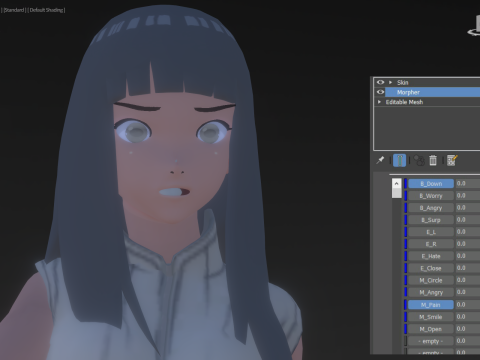 3DsMax Biped model Naruto Adult Hinata cosplay 3D Модель