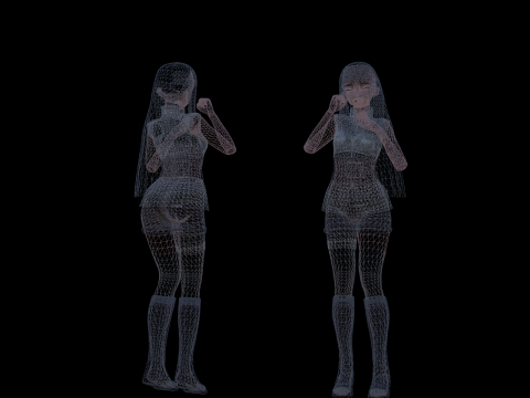 3DsMax Biped model Naruto Adult Hinata cosplay 3D Модель