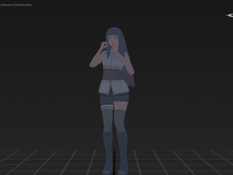 3DsMax Biped model Naruto Adult Hinata cosplay 3D Модель