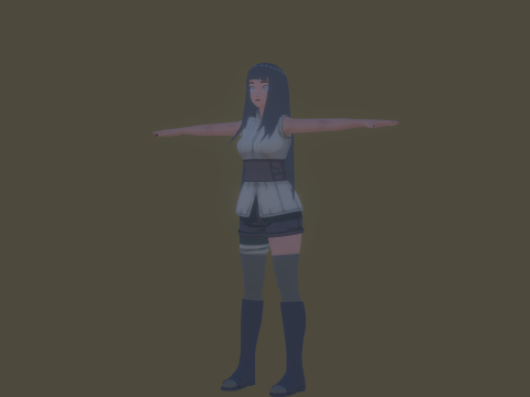 3DsMax Biped model Naruto Adult Hinata cosplay 3D Модель