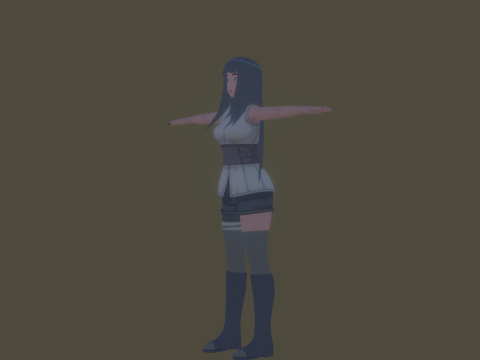 3DsMax Biped model Naruto Adult Hinata cosplay 3D Модель
