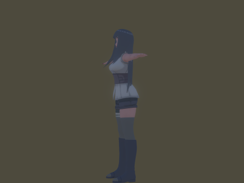 3DsMax Biped model Naruto Adult Hinata cosplay 3D Модель