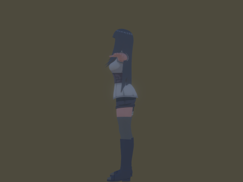 3DsMax Biped model Naruto Adult Hinata cosplay 3D Модель
