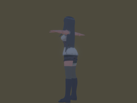 3DsMax Biped model Naruto Adult Hinata cosplay 3D Модель