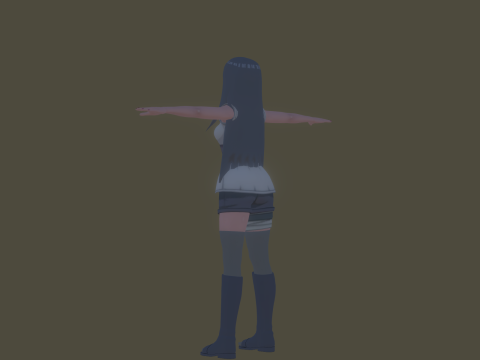3DsMax Biped model Naruto Adult Hinata cosplay 3D Модель