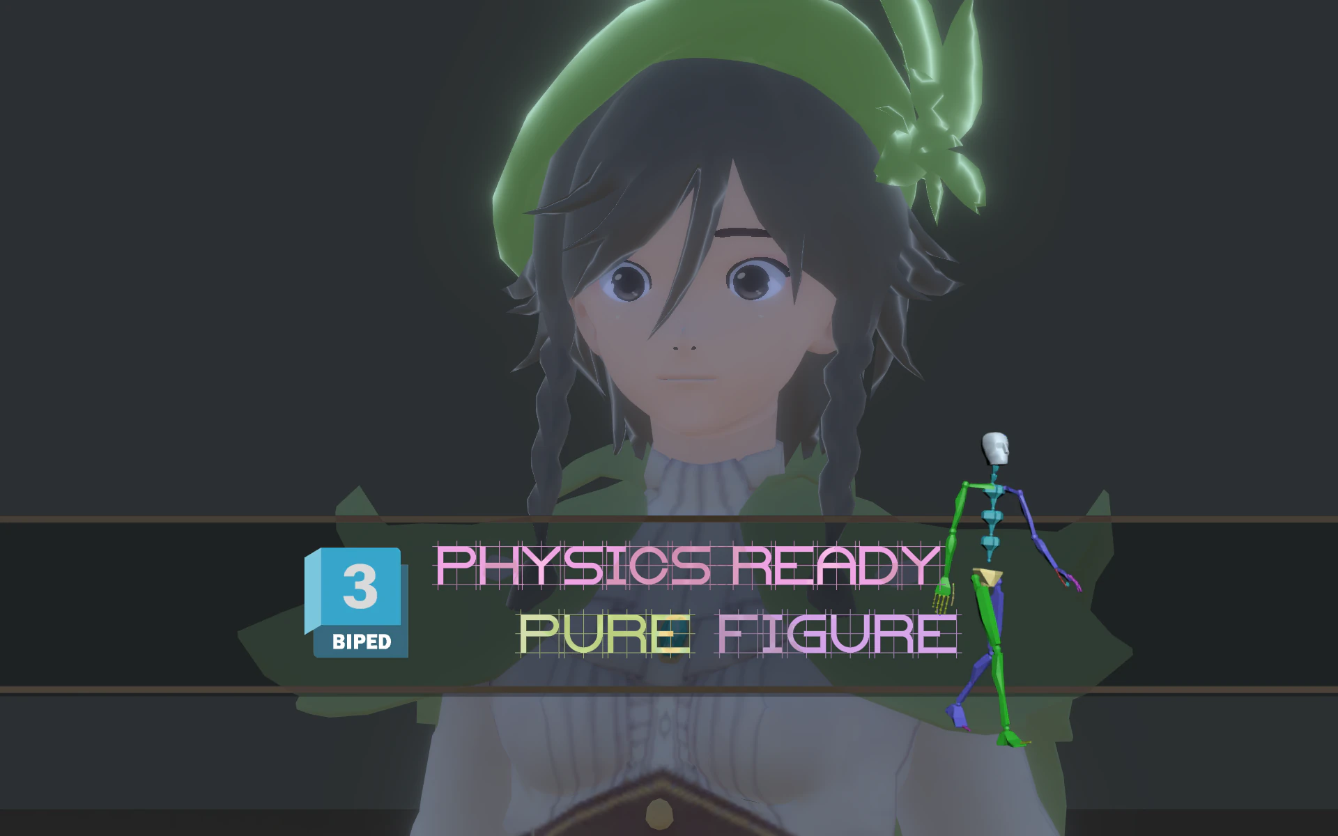 3DsMax Biped model Genshin impact Venti cosplay 3D Model .c4d .max .obj .3ds .fbx .stl .blend 