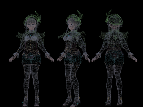 3DsMax Biped model Genshin impact Venti cosplay 3D 모델