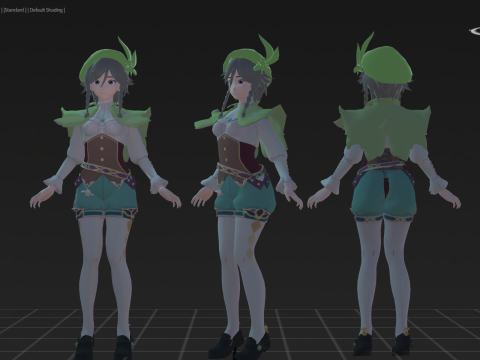 3DsMax Biped model Genshin impact Venti cosplay 3D 모델