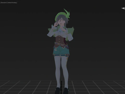 3DsMax Biped model Genshin impact Venti cosplay 3D Model
