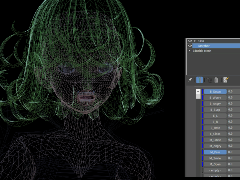 3DsMax Biped model One-Punch Man Tatsumaki cosplay Model 3D