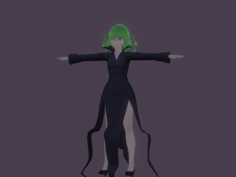 3DsMax Biped model One-Punch Man Tatsumaki cosplay Model 3D