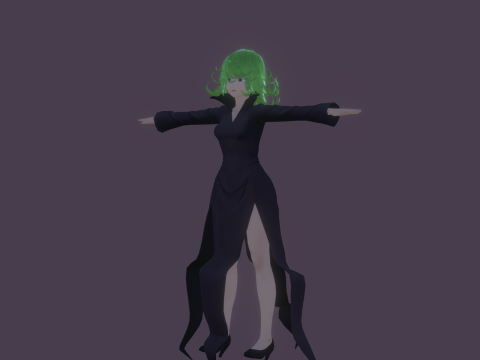 3DsMax Biped model One-Punch Man Tatsumaki cosplay Model 3D