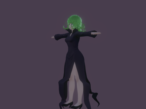 3DsMax Biped model One-Punch Man Tatsumaki cosplay Model 3D