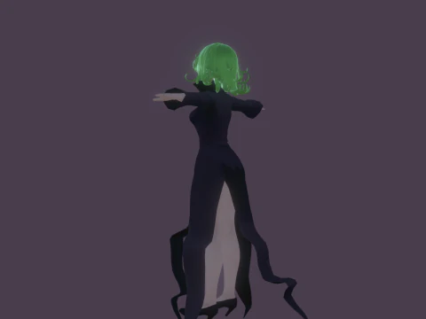 3DsMax Biped model One-Punch Man Tatsumaki cosplay 3D Model