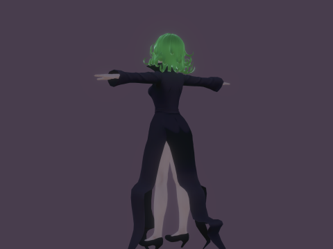 3DsMax Biped model One-Punch Man Tatsumaki cosplay Model 3D