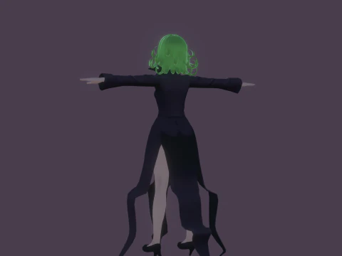 3DsMax Biped model One-Punch Man Tatsumaki cosplay 3D Model
